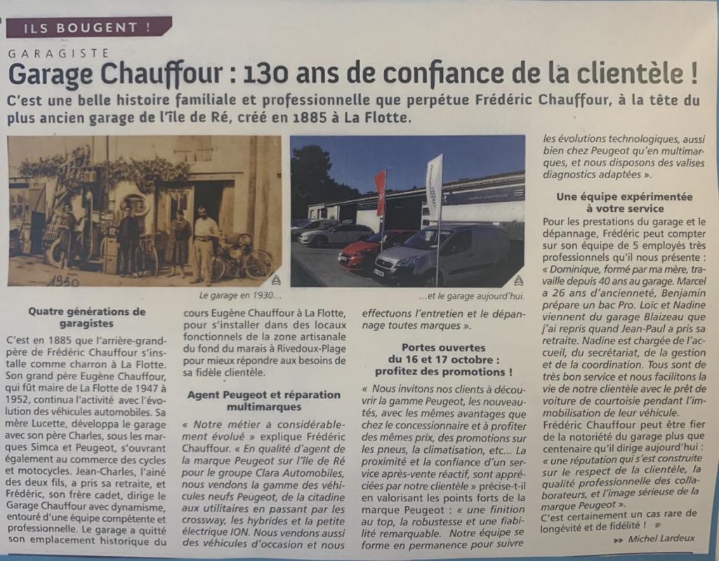 GARAGE CHAUFFOUR - 130 ANS